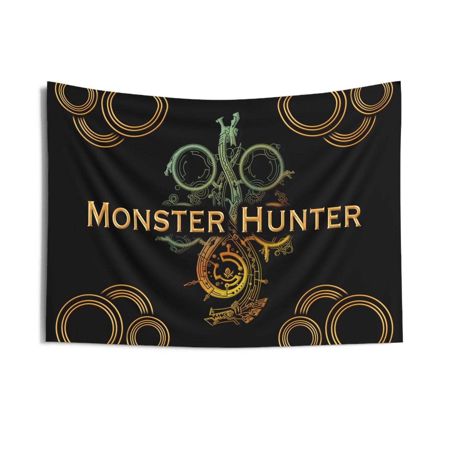 Black MH Wilds Wall Tapestry Monster Hunter WILDS