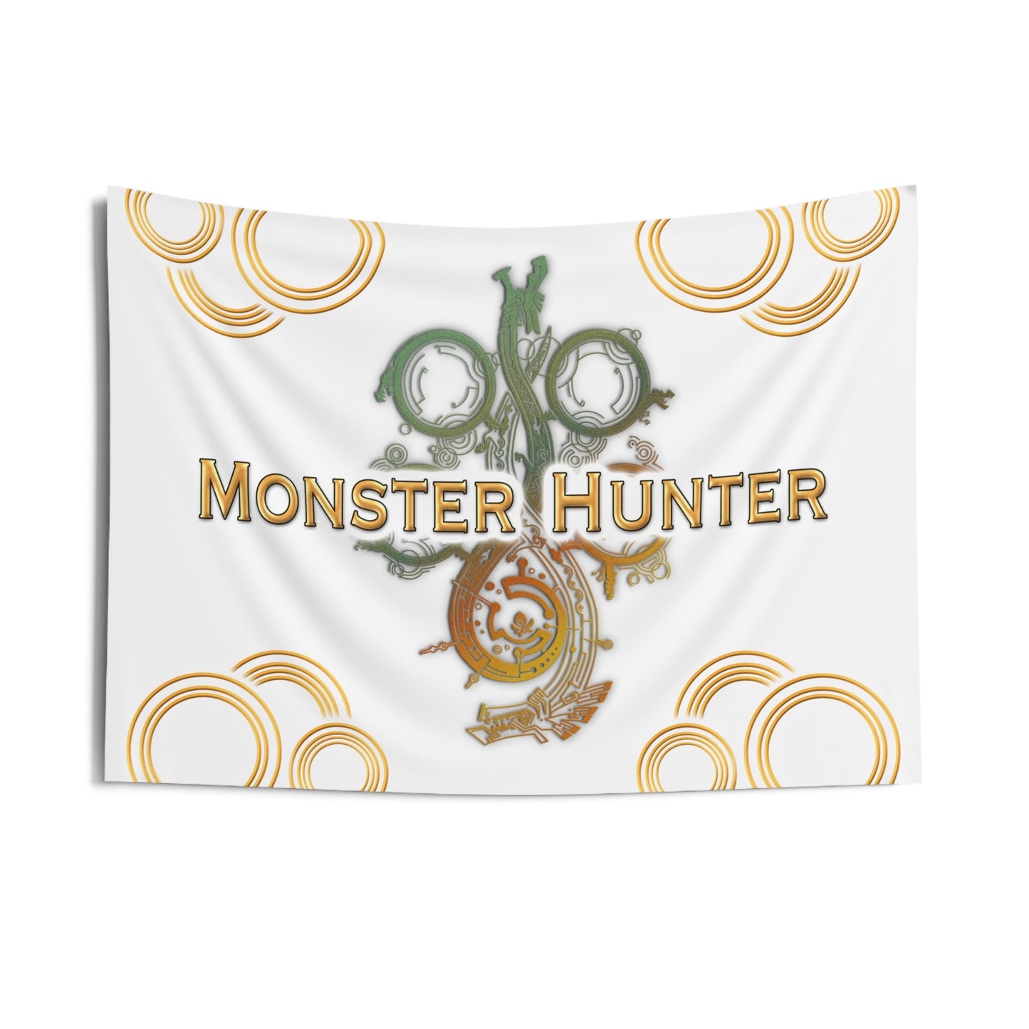 White MH Wilds Wall Tapestry Monster Hunter WILDS