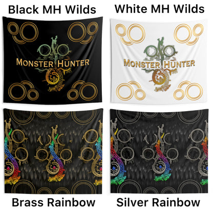 Black MH Wilds Wall Tapestry Monster Hunter WILDS