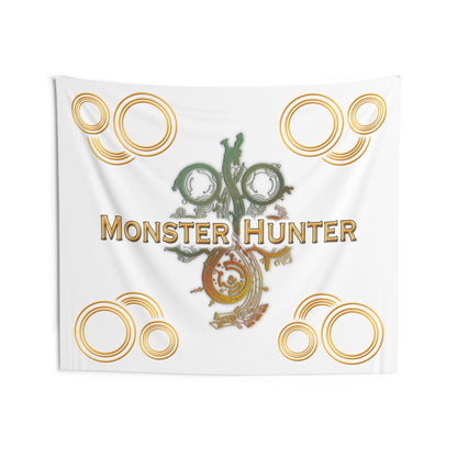 White MH Wilds Wall Tapestry Monster Hunter WILDS