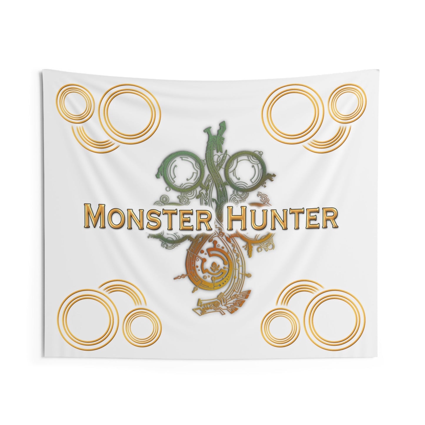 White MH Wilds Wall Tapestry Monster Hunter WILDS