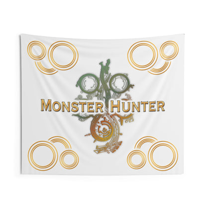 White MH Wilds Wall Tapestry Monster Hunter WILDS