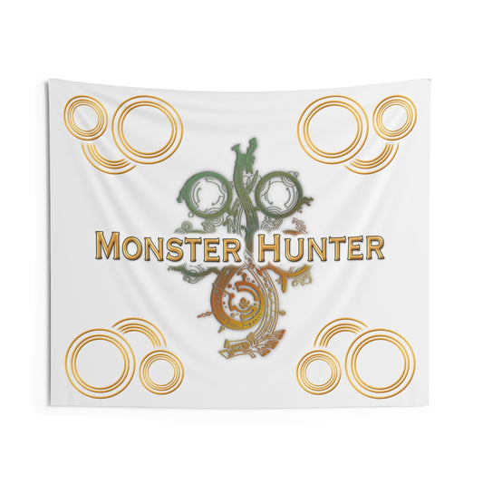 White MH Wilds Wall Tapestry Monster Hunter WILDS