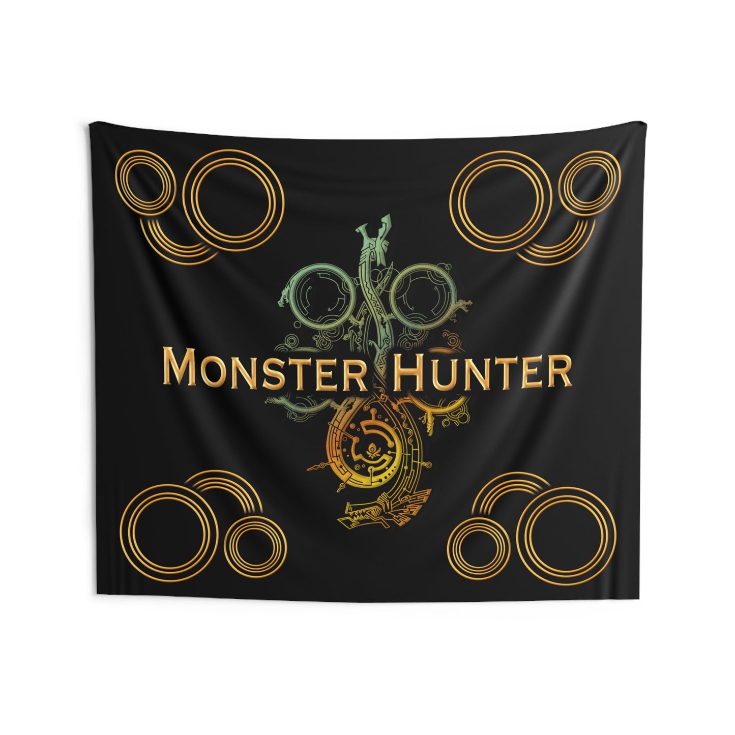 Black MH Wilds Wall Tapestry Monster Hunter WILDS